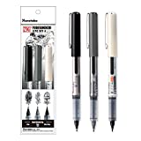 Kuretake ZIG FUDEGOKOCHI 3 Brush pens set, Ideal for Inktober, No mess, for beginners, Hand lettering, calligraphy, illustration, sketching, outlining, drawing, cartoon, signature, Made in Japan