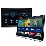 13.3' Upgrade Android 10 Car Headrest Video Players with 2.4G/5G Dual Brand WiFi, Dual Rear Seat TV Monitors Can Sync Screens, IPS Touch Screen 4K Tablets, HDMI Out/in Bluetooth FM USB-2G+32G