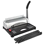 TIANSE Binding Machine, 21-Holes, 450 Sheets, Comb Binding Machines with Starter Kit 100 PCS 3/8'' Comb Binding Spines, Comb Binder Machine Perfect for Letter Size, A4, A5 or Smaller Sizes