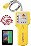 Y201 Propane and Natural Gas Leak Detector; Portable Gas Sniffer to Locate Gas Leaks of Combustible Gases Like Methane, LPG, LNG, Fuel, Sewer Gas; w/Flexible Sensor Neck, Sound & LED Alarm, eBook