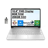 HP 2021 15.6In FHD Laptop, AMD Athlon Silver 3050U Processor, AMD Radeon Graphics, HD Webcam, HDMI, 1-Year Microsoft 365, Win 10S, Silver, 32GB SnowBell USB Card, Natural Silver, 16GB RAM 256GB SSD