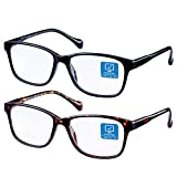 Blue Light Blocking Glasses/Computer Glasses 2 Pack for Women /Men Computer Reading/Gaming/TV/Phones Glasses,Anti Eyestrain & UV Glare