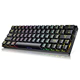 RECCAZR Wireless Mechanical Keyboard(Brown Switch),60% Gaming Keyboard with Arrow Keys, Wireless & Wired Mechanical Keyboard with RGB Backlight, Bluetooth 5.0 Keyboard for PC/Laptop/Pad/Smart Phone