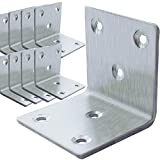 20Pcs Stainless Steel Angle Bracket, 2'x2'x2' Heavy Duty L Brackets for Wood, 50MM 2Inch Wide Corner Brackets Metal Corner Brace 90Degree L Shape Bracket for Wooden Frame Bed Furniture Bookshelf