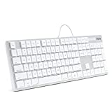 iHome Full Size Wired Keyboard - Compatible with Apple iOS or Windows - Sleek Mac and iMac Style Design - Desktop PC or Laptop