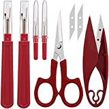 Sewing Seam Ripper Tool,High Quality Stitch Remover and Thread Cutter with 2Big+2Small Seam Rippers,1 Pack Thread Snips,1Pack 5”Scissor