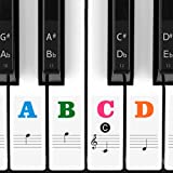 Piano Stickers for Keys, Eison Colorful Piano Keyboard Stickers for 88/61/54/49/37 Full Set Stickers Kids Learning Piano, Removable, Leaves No Residue, Multi-Color,Great Children's Gift