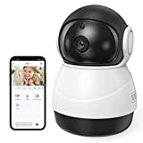 ZJX WiFi Camera Indoor, Pet Camera with Phone APP, 1080P Home Security Cam for Dog/Cat/Baby/Elder/Nanny, 2-Way Talk, Motion Tracking, Motion and Sound Detection, Compatible with Alexa White IC-03
