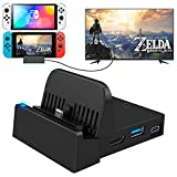 TV Dock Docking Station for Nintendo Switch/Nintendo Switch OLED Model, 4K/1080P HDMI Travel TV Adapter Portable Charging Stand, with Extra USB 3.0 Port High Speed(2022 Upgrade)