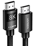 UGREEN HDMI 2.1 Cable 8K 48Gbps 10FT Ultra High Speed 8K HDMI Braided Cord 4K@120Hz 8K@60Hz Support Dynamic HDR eARC Dolby Atmos HDCP Compatible with PS5 PS4 Xbox Roku TV HDTV Blu-ray Projector