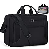 Laptop Bag 17.3 Inch Laptop Briefcase Large Waterproof Laptop Case for Men Women Business Office Work Computer Bag 17 Inch Adjustable Shoulder Messenger Bag, Black