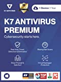 K7 Antivirus Premium Antivirus Software 2022 for laptop/pc|1 User,1 Year| Antivirus,Internet Protection,Threat protection | 2hr Email Delivery-No CD