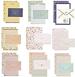 Orangetex 81PCS Stationary Paper and Envelopes Set, writing paper stationery set (54 stationery paper + 27 envelopes) 9 Different Style Cute Writing Stationery Paper Letter Set