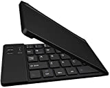Works by Cellet Ultra Slim Folding Wireless Bluetooth Keyboard Compatible with Asus MeMO Pad 7 with Phone HolderStand - Rechargeable FullSize Keyboard!