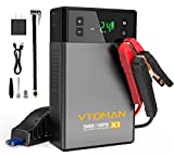 VTOMAN X1 Jump Starter with Air Compressor, 2500A Battery Starter with 100PSI Digital Tire Inflator, 12V Lithium Jump Box for Vehicles, LIFEBMS Car Battery Booster for 8.5L Gas or 6.0L Diesel Engines