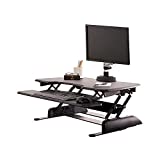 VariDesk Essential 36 by Vari - Two-Tier Standing Desk Converter for Monitor & Accessories - Height Adjustable Sit Stand Desk - Fully Assembled Monitor Riser for Home Office - 36' Wide, Black