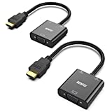HDMI to VGA, 2 Pack, Benfei Gold-Plated HDMI to VGA Adapter (Male to Female) Compatible for Computer, Desktop, Laptop, PC, Monitor, Projector, HDTV, Raspberry Pi, Roku, Xbox, PS4, Mac Mini