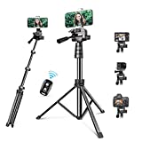 Torjim 62' Phone Tripod, ?????? & ???????? iPhone Tripod Stand with Remote, Compatible with iPhone/Android/Sport Camera Perfect for Video Recording/Live Stream/Vlogging/Selfies