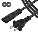 AC Power Cable 2 Prong Cord for Sony Asus Acer Toshiba Laptop Charger Samsung LG TCL LED LCD TV Monitor Mini Fridge PS3 PS4 PS5 Slim Playstation Speaker Input Plug Replacement 18AWG 6ft [UL Listed]