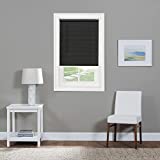 Cordless Light Filtering Mini Blind - 26 Inch Length, 64 Inch Height, 1' Slat Size - Black - Cordless GII Morningstar Horizontal Windows Blinds for Interior by Achim Home Decor