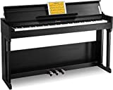 Donner DDP-90 Digital Piano 88 Key Weighted Keyboard Piano, Beginner Electric Piano Keyboard with Cover, Three Pedals, USB MIDI Connecting and Audio Output, Premium Satin Black