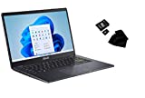 Newest Flagship ASUS E410, 14' HD (1366 x 768), Intel Pentium N4020, 4 GB LPDDR4, 64GB eMMC, Intel HD Graphics 500, Windows 10 Home in S Mode, Black, with Kwalicable Accessory Bundle
