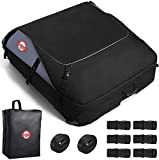 Car Rooftop Cargo Carrier Roof Bag 20 Cubic Feet Waterproof Luggage Bag Vehicle Top Soft Shell Cargo Carriers for All Cars with/Without Rack Includes 6+8 Reinforced Straps and Storage Carrying Bag