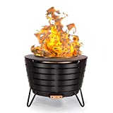 TIKI Brand 25 Inch Stainless Steel Smokeless Fire Pit - Includes Wood Pack and Cloth Cover