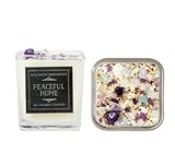 Peaceful Home Candle by New Moon Beginnings - Stress Relief Candle - Energy clearing - All Natural Essential Oil Soy Candle - Crystal Candles (Peaceful Home, 7.5oz Glass Jar)