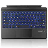 Tomsenn Surface Pro Type Cover, Portable Wireless Bluetooth Keyboard with Touchpad, 7-Color LED Backlit and Built-in Rechargeable Battery (LED Backlit)