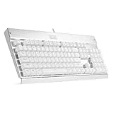 Eagletec KG010 Mechanical Keyboard Wired Ergonomic Brown Switches Equivalent for Office PC Home or Business (White Keyboard Not Backlit)