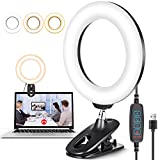UBeesize 6’’ Ring Light for Computer&Laptop, Video Conference Lighting kit for Zoom Meetings and Video Recording, Webcam Selfie Light with Clip for Video Conferencing, Live Streaming