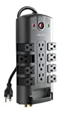 Belkin Surge Protector w/ Rotating & Standard Outlets + 8ft Sturdy Cord with Flat Pivot Plug for Home, Office, Travel, Desktop & Charging Brick, 4320 Joules