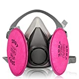 kyflzl Half Facepiece Reusable Respirator， with 2097 filters Against Dust, Particle, Pollen, Lead Paint & Asbestos,Widely Used in Painting, Cement plant，Decorating Carpentry, Welding, Metal Cutting