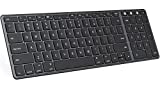 seenda Wireless Keyboard Compatible for Mac, Stainless Steel Bluetooth Keyboard Rechargeable Multi-Device Quiet Full Size with Number Pad, Silent Buetooth Keyboard for Mac, iPad OS, iOS, Gray