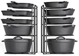 2 Pack - Heavy Duty Pot Rack Organizer, 5 Tier Pan Rack Holder, Holds Cast Iron Skillets, Dutch Oven, Frying Pan, Griddles - No Assembly Required, 15.9'' H