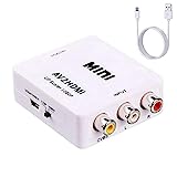 RCA to HDMI Converter,ABLEWE 1080P AV to HDMI RCA Composite CVBS Video Audio Converter Adapter Supporting PAL/NTSC for Xbox/PS2/Wii/SNES/N64/VHS/VCR/DVD