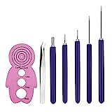 SAVITA 7 Pcs Paper Flower Tools, Quilling Slotted Tools Including a Curling Coach and a Pairs of Tweezers for Rolling Paper Flowers, Crafts, DIY, Beginners, Advanced Quillers