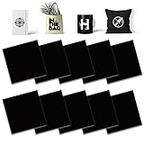Black Infusible Transfer Ink Sheets, 10 Pcs 12'x 12' Solid Plain Color Pre-Printed Sublimation Paper for Heat Press Mug, DIY T- Shirts, Coasters