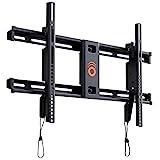 ECHOGEAR Wall Mount TV Bracket for TVs Up to 90' - Low Profile Design Holds TV Only 2.25' from Wall - Fast Install with Template & You Can Level After Mounting - Pull Strings for Easy Cable Access