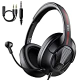 Ultralight 160g Computer Headset with Microphone, Wired Headphones for PC Xbox PS4 PS5 Switch Laptop, Noise Cancelling Microphone, Lightweight Comfortable, 40 MM Driver