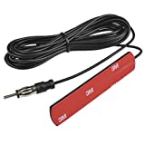 QLOUNI Car Antenna Car Stereo FM Radio Antenna - Car Adhesive Mount Hidden Patch Antenna with 5.5 Yard SMA Antenna Connector Cable - for Vehicle Truck SUV Car