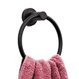 Marmolux Acc - Matte Black Towel Ring | Modern Hand Towel Holder for Bathroom Wall | SUS304 Stainless Steel | Bathroom Towel Rack | Black Bath Hardware Set.