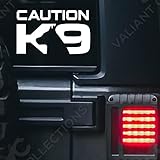 Valiant Collection | Caution K9 Dog Sticker| K9 Vinyl Sticker Decal Police Dog Law Enforcement Car Decal| for Cars, Trucks, Walls Windows, Laptops etc. Black | 7' X 4' Inches | VC-402