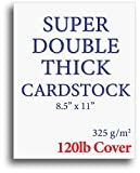 120lb Cover Thick Cardstock Paper - Plain Heavy Bright White Stock - 8.5' x 11' - Inkjet/Laser Printer Compatible (50 Sheets)
