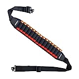 ZOHAN Shotgun Sling with Shell Holder for 12 Gauge,Durable Rifle Sling with Swivels,Shoulder Padded Gun Sling Hold 15 Rounds for Hunting Shooting