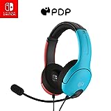 PDP Gaming LVL40 Stereo Headset with Mic for Nintendo Switch - PC, iPad, Mac, Laptop Compatible - Noise Cancelling Microphone, Lightweight, Soft Comfort On Ear Headphones - Mario Red & Blue