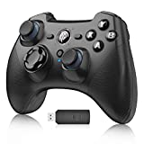 Wireless Game Joystick Controller, 2.4G Wireless Gamepad Joystick PC, Dual Vibration, 14 Hours of Playing for PC/Steam/PS3/TV BOX/Nintendo Switch (Black)