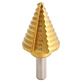 COMOWARE Step Drill Bit - Titanium Coated, Double Cutting Blades, High Speed Steel, Short Length Drill Bit, Total 10 Sizes