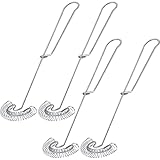 Scandinavian Type Flat Whisk Handheld Stainless Steel Wire Egg Whisk Small Whisk Whipper Flat Spring Coil Whisk Egg Frother, Milk and Egg Beater Blender 10 Inch (2)
